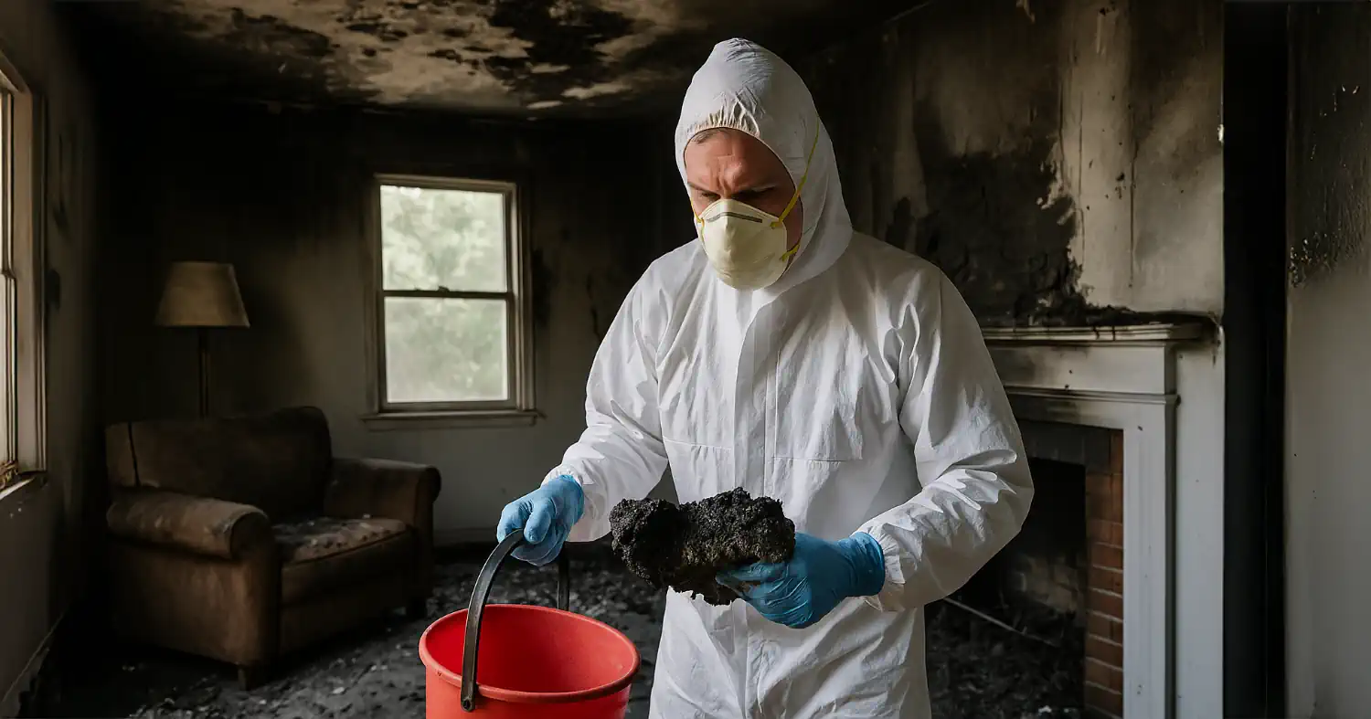 Tűz utáni korom eltávolítása Diósdon (Pest megye)