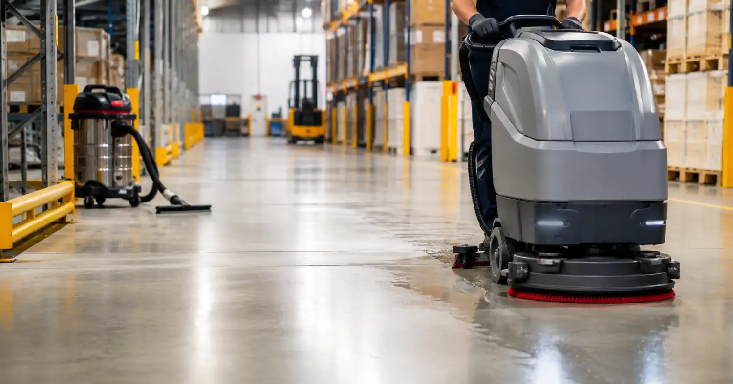 Gépi padlótisztítás ipari környezetben - Cleaners Company