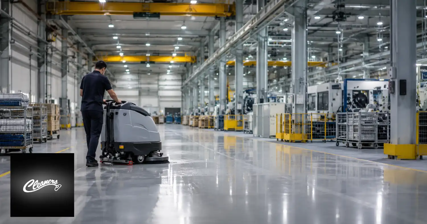 Gépi padlótisztítás ipari környezetben - Cleaners Company
